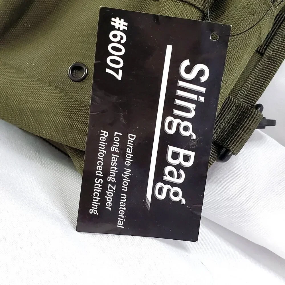 Tactical Olive Green Sling Bag With Concealment Pocket Adjustable Strap NEW